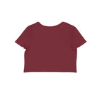 Let Em Talk women's 180 GSM cotton crop top in Maroon, back view | DHEET Wears
