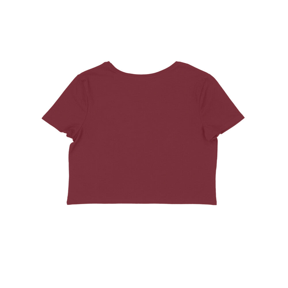 Let Em Talk women's 180 GSM cotton crop top in Maroon, back view | DHEET Wears