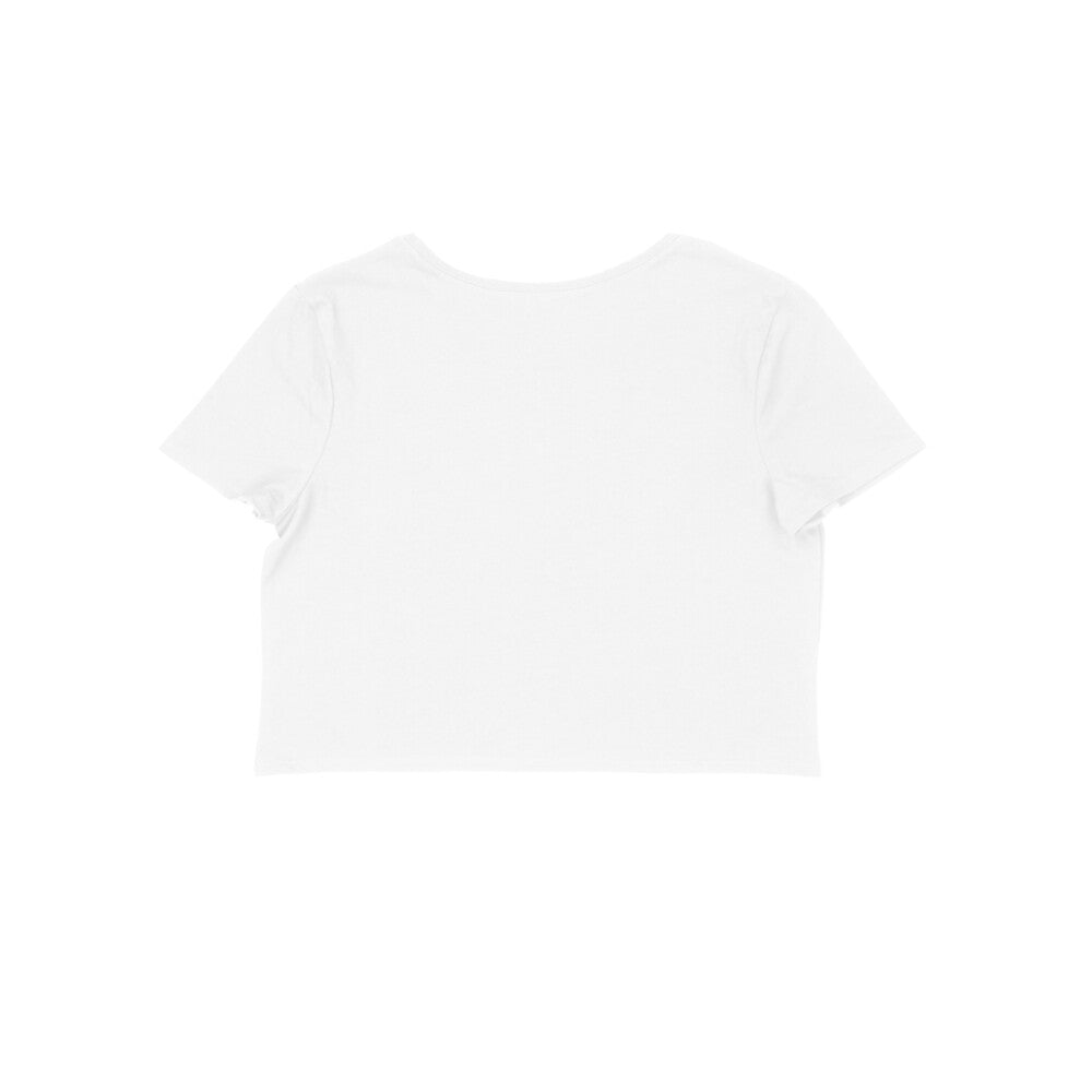 Let Em Talk women's 180 GSM cotton crop top in White, back view | DHEET Wears