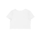 Let Em Talk women's 180 GSM cotton crop top in White, back view | DHEET Wears