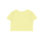Let Em Talk women's 180 GSM cotton crop top in Butter Yellow, back view | DHEET Wears