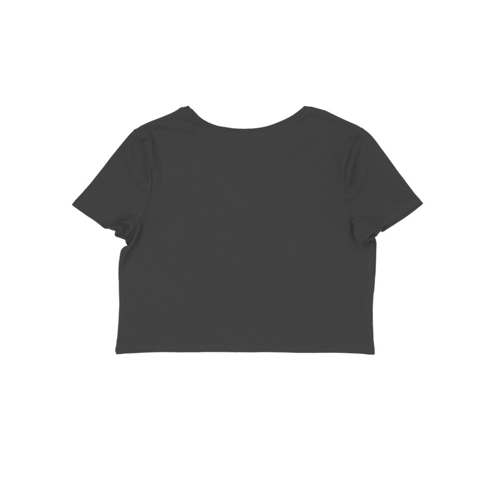 Boba women's 180 GSM cotton crop top in Black, back view | DHEET Wears