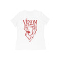 Venom women's 180 GSM cotton graphic T-shirt in White, front view | DHEET Wears
