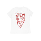 Venom women's 180 GSM cotton graphic T-shirt in White, front view | DHEET Wears